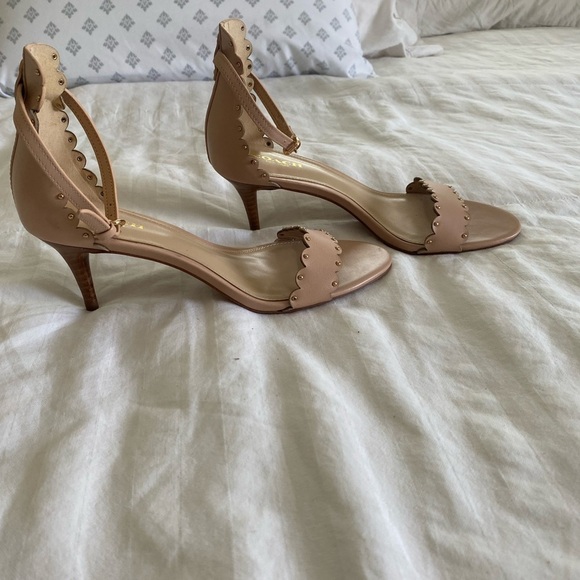 Coach Blush Pink Leather Scalloped Studded Ankle Strap Heels – Size 6.5B - Picture 5 of 13